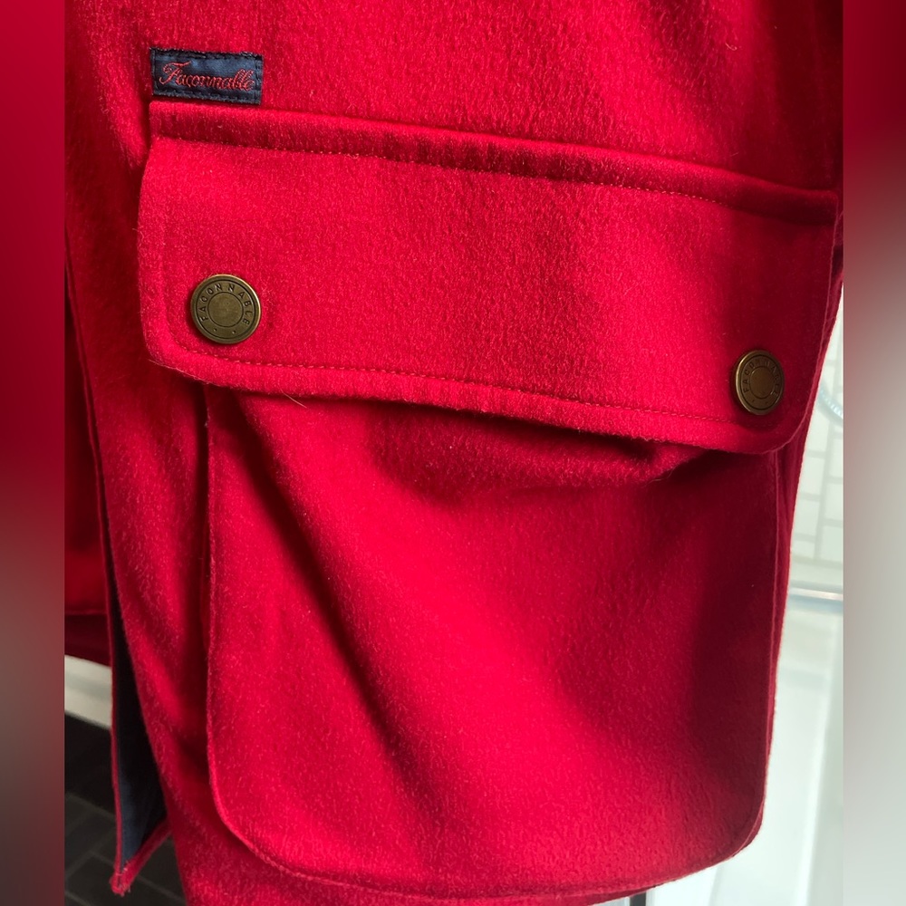 Faconnable red hooded wool jacket size M - Picture 3 of 8